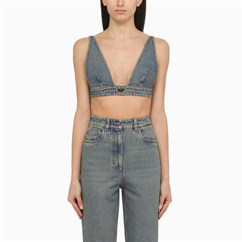 prada jeans bralette|prada denim jacket.